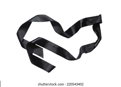 Black Silk Ribbon On White Background