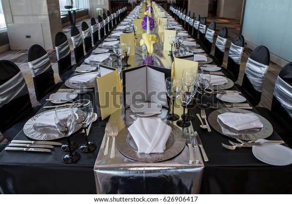 Black Silver Wedding Theme Royalty Free Stock Image