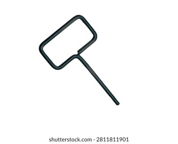 The black SIM ejector is made of metal on a radiant white background 