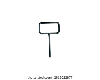 The black SIM ejector is made of metal on a radiant white background 