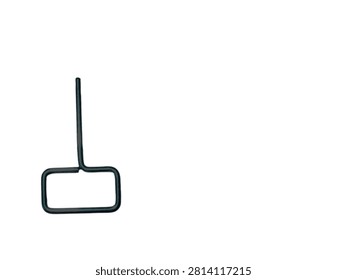 The black SIM ejector is made of metal on a radiant white background 
