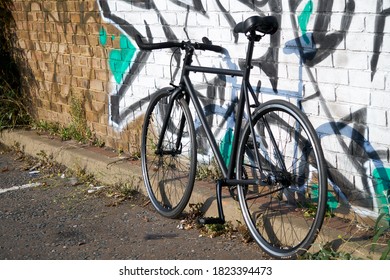 Black Single Speed Bike Grafitti