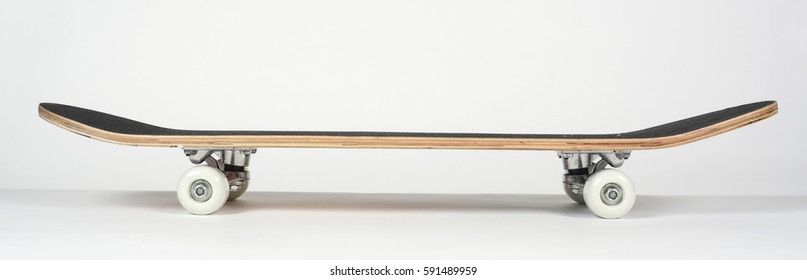 Black Skateboard On White Background