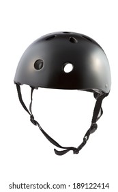 Black Skater Helmet Isolated On White Background