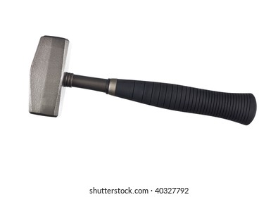 Black Sledge Hammer Isolated On A White Background