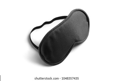 Black Sleeping Mask, Isolated On White Background