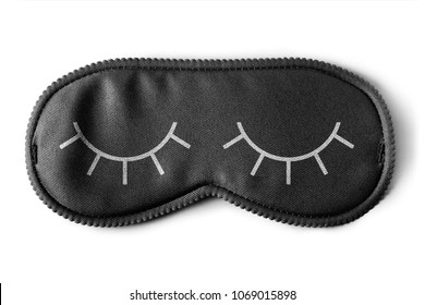 Black Sleeping Mask, Isolated On White Background