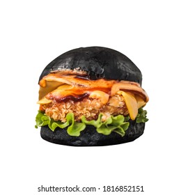 Black Slider Burger Transparent Image On White Background 