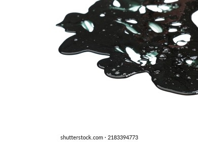 Black Slime Spreads On A White Background