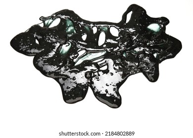 Black Slime Spreads On A White Background