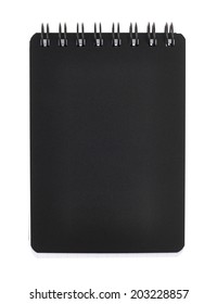 Black Small Writing Pocket Note Book Isolated Over The White Background