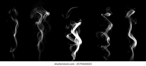 Humo negro con niebla y fondo de vapor efecto PNG aislado polvo de café blanco humo nube textura transparente claro abstracto con forma de fondo mágico