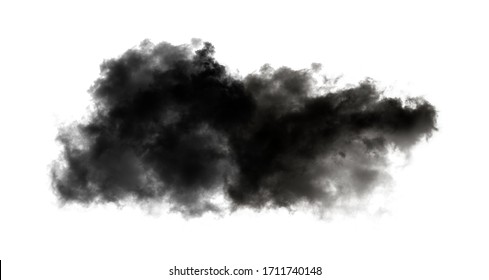 Black Smoke Isolated On Black Background