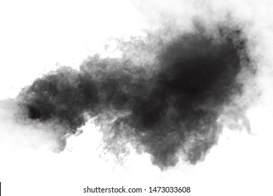 Black Smoke Isolated On White Background Stock Photo 1472092865 ...