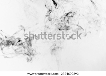 Black smoke movement isolated on white background Smoke movement concept for design