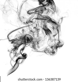 Black smoke on a white background - Shutterstock ID 136387139