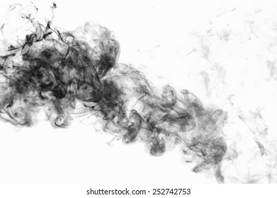 Black Smoke On A White Background.