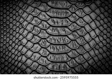Black snake skin texture pattern can see the surface details use for background