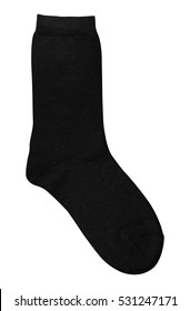 Black Socks On White Background.