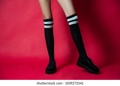 Black Socks Black Shoes On Legs Stock Photo 1039272541 | Shutterstock