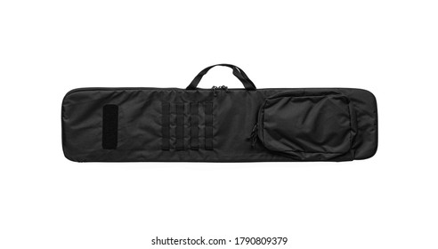 Black soft case for guns isolated for white background. Special soft bag for transporting weapons storage. - Shutterstock ID 1790809379