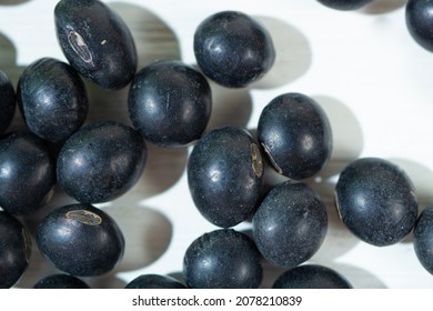 Black (soy) Bean (dry) Made In Hokkaido, Japan, A Kind Of Soy Beans That Is Black And Rich In Polyphenol, Anthocyanin