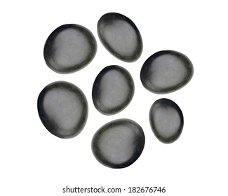 Black Spa Stones Isolated On White