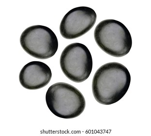 Black Spa Stones Isolated On White