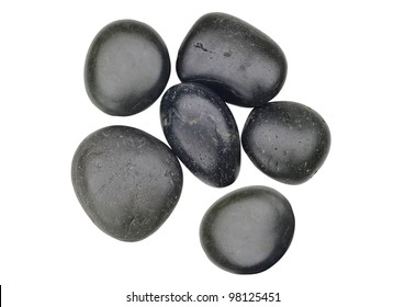 Black Spa Stones Isolated On White