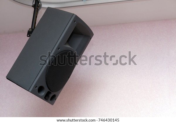 Black Speaker Hang On Ceiling Stock Photo Edit Now 746430145