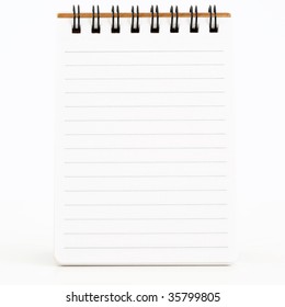 Black Spiral Bound Notepad Isolated On White Background