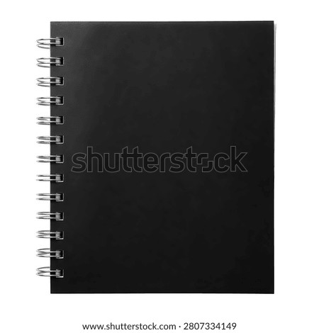 Black spiral notebook with corner logo