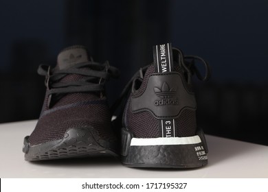 Men’s black sports shoes adidas model NMD_R1.Belarus,Minsk,2020