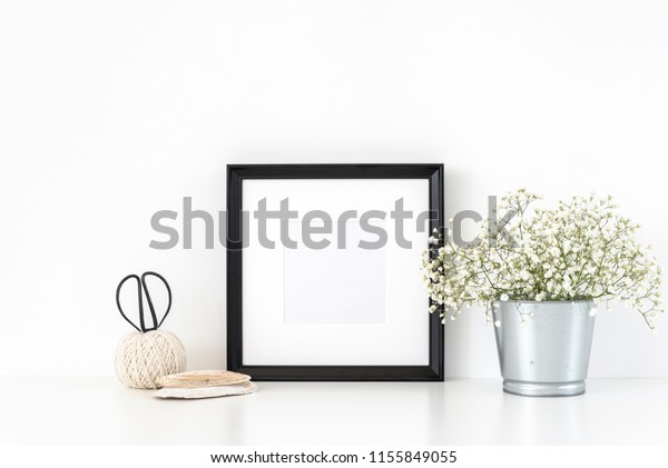 Black Square Photo Frame Supplies On Stock Photo Edit Now 1155849055