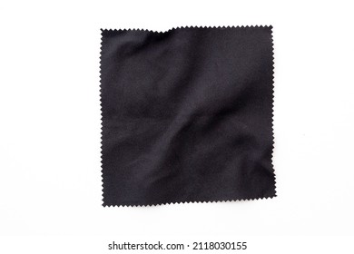 Black Square Piece Of Cloth, Napkin Isolated On White