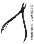 Black steel cuticle nipper isolated on white background