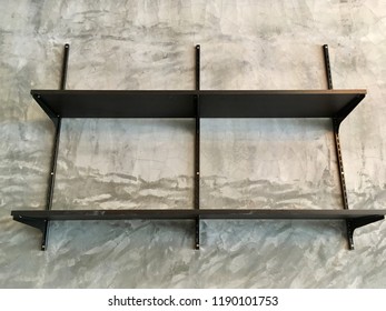 Black Steel Shelf On Wall For Texture