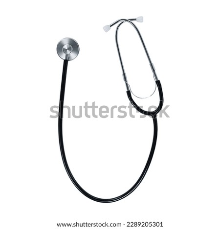 Black stethoscope isolated on a white background. Stock photo