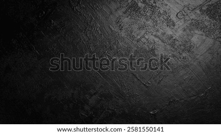 Black stone background. Black surface. Top view. Free space for your text.