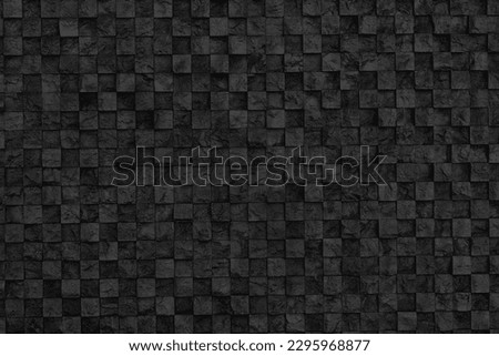 Black stone wall texture. Dark rough masonry gloomy grunge background