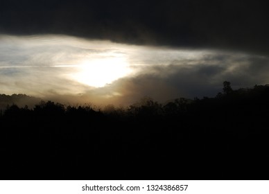 Black Storm Clouds Over The Great Dividing Range In Australia