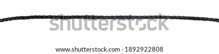 Black straight rope isolated on white