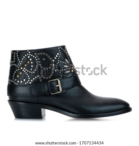 Black Studded Ankle Boots women