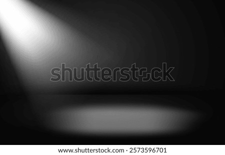 Black studio background with lights