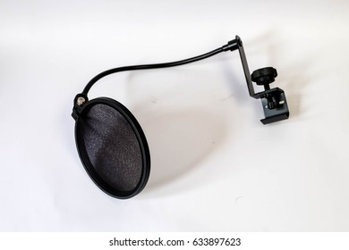 Black Studio Microphone Mic Wind Screen Pop Filter Swivel Mount Mask Shied for Speaking Recording   on white background 