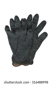 Black Surgical Latex Glove. Stock Image Macro.