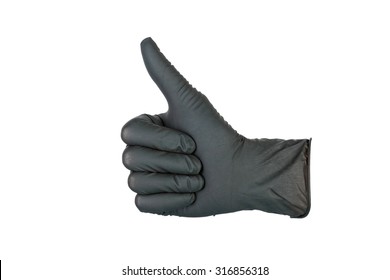 Black Surgical Latex Glove. Stock Image Macro.