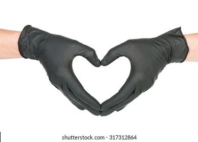 Black Surgical Latex Glove. Stock Image Macro.