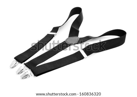 black suspenders on a white background