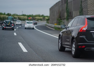 Black SUV on the autobahn